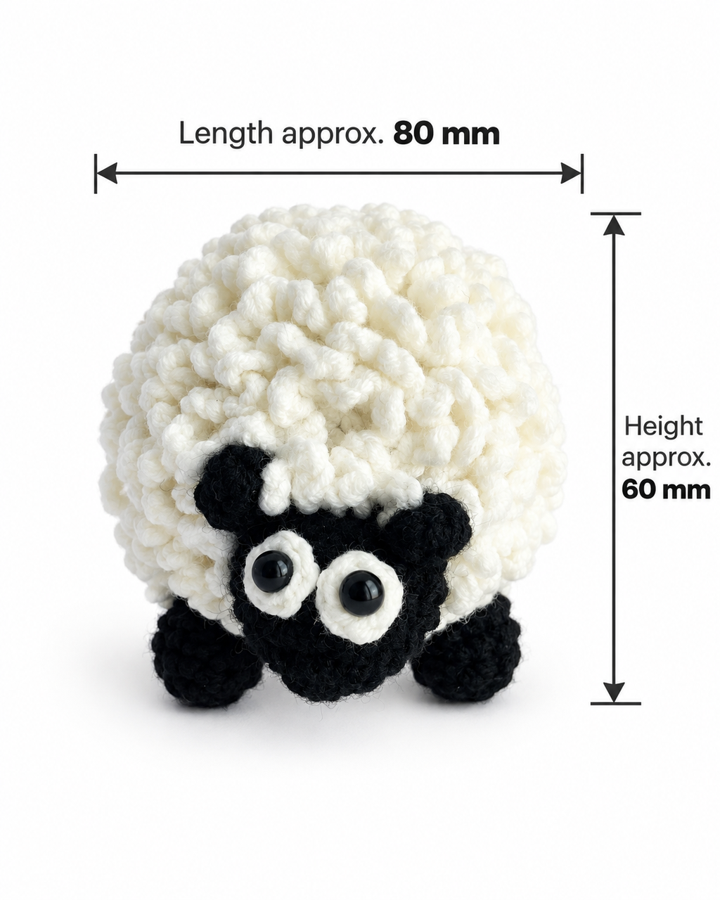 Crochet Black-Faced Sheep Keychain