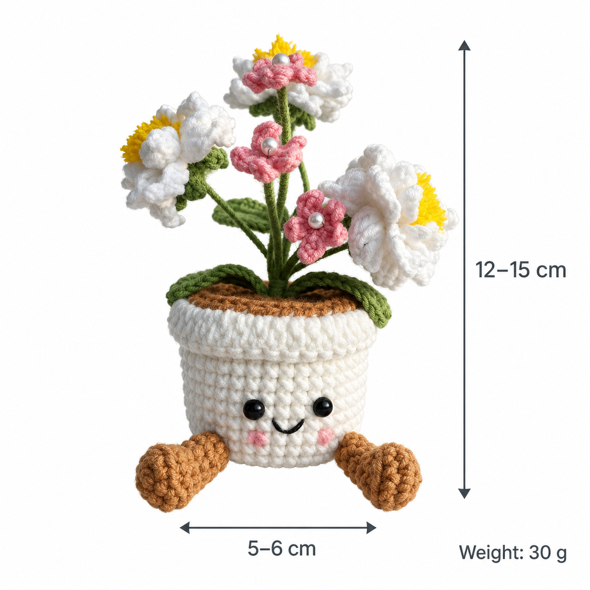Crochet Gardenia smile Pot