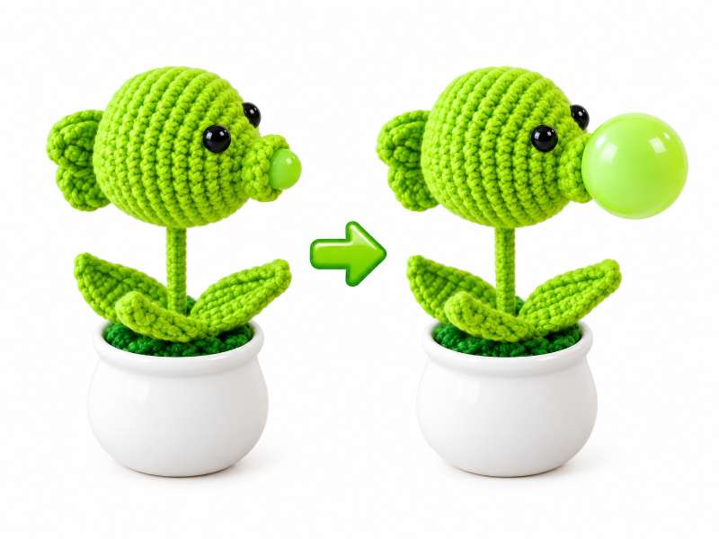 Crochet Bubble Bloom Pot