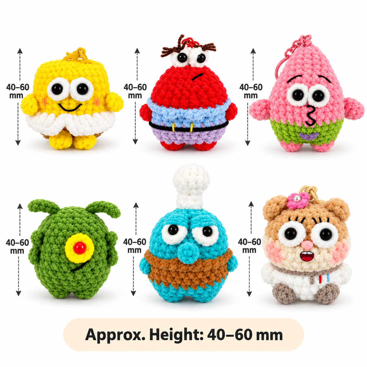 SpongeBob SquarePants Crochet Character Keychains