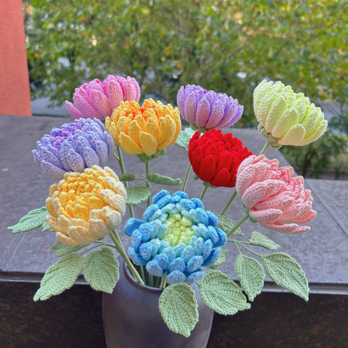 Dahlia Crochet Flower Stem