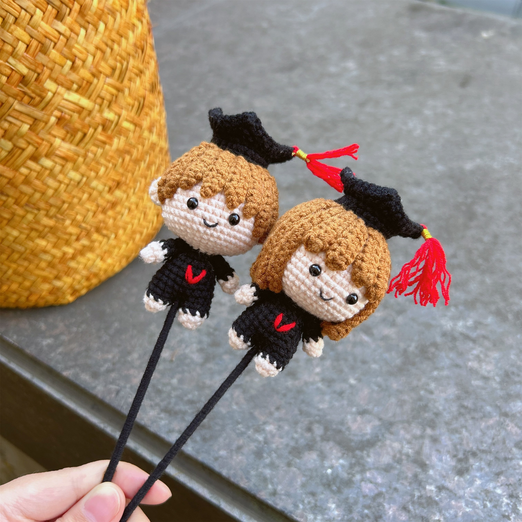 Graduation Doll Crochet Flower Stem