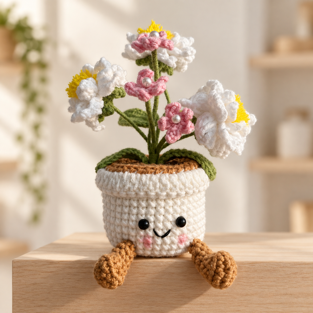 Crochet Gardenia smile Pot