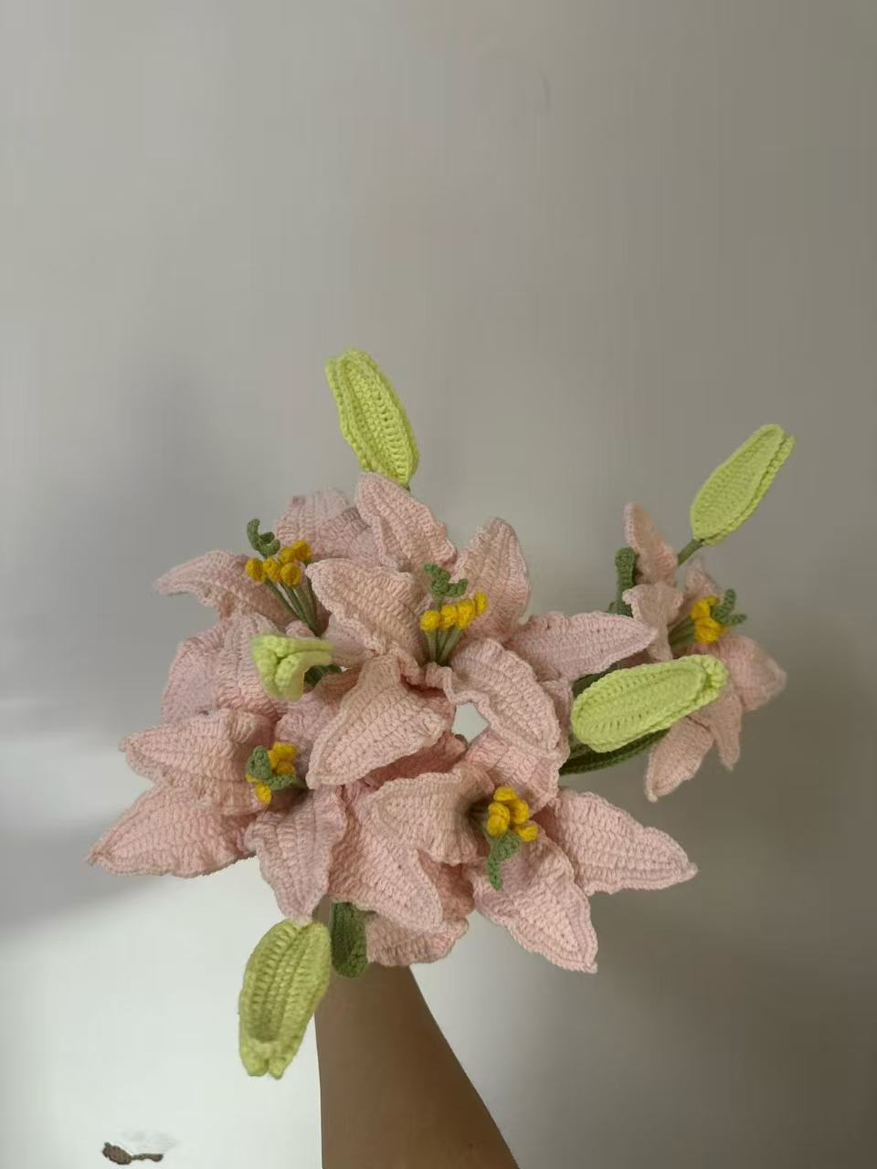 Lily with Bud Crochet Flower Stem CF-014