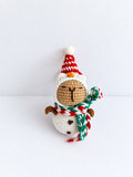 Crochet Snowman Capybara Keychain