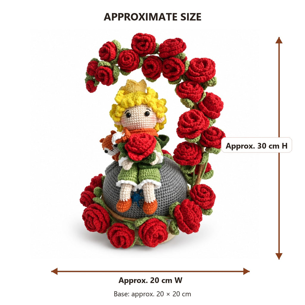 Crochet Little Boy & Rose ornament