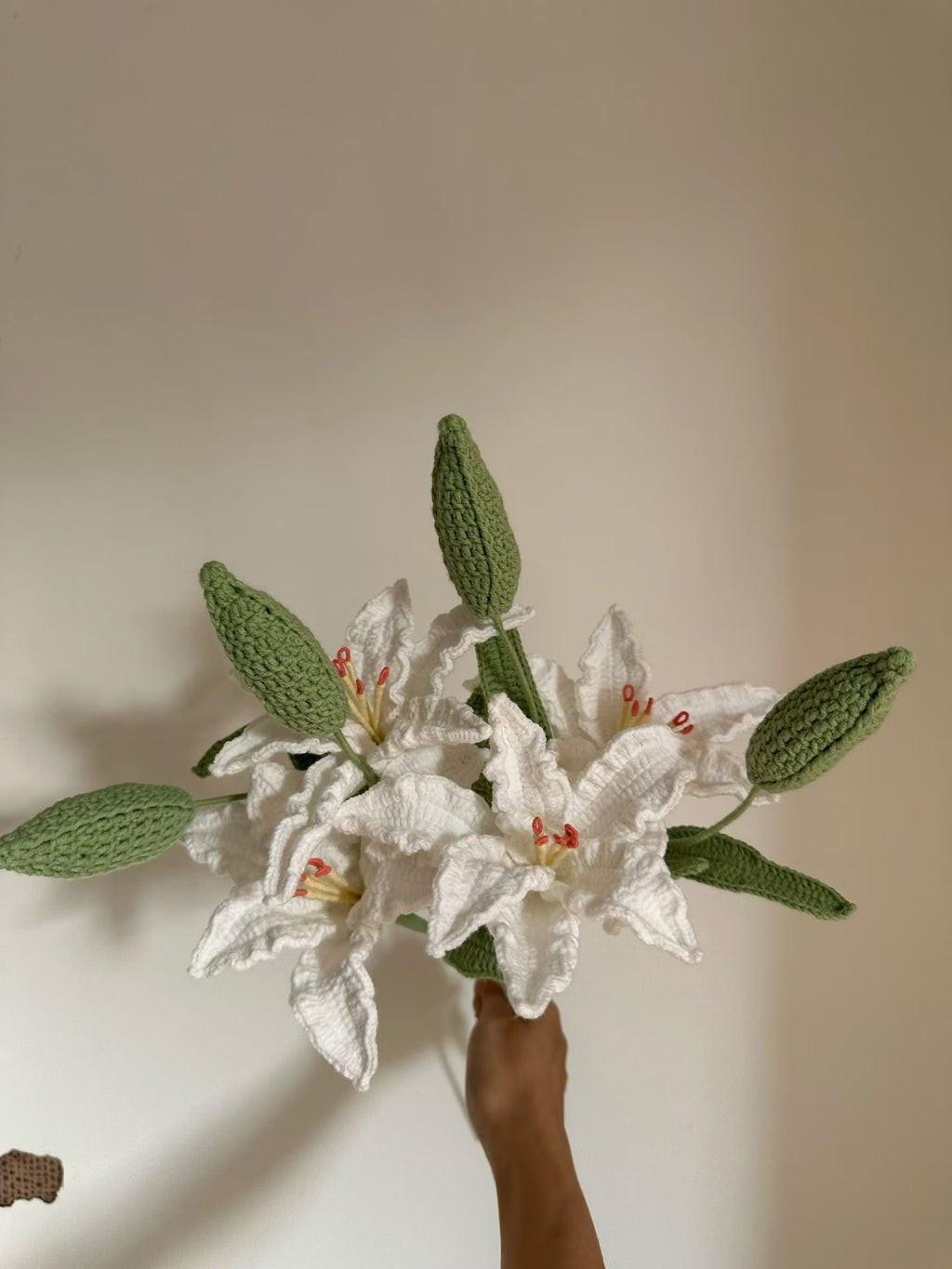 Lily with Bud Crochet Flower Stem CF-014