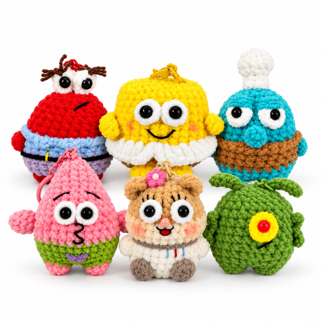 SpongeBob SquarePants Crochet Character Keychains