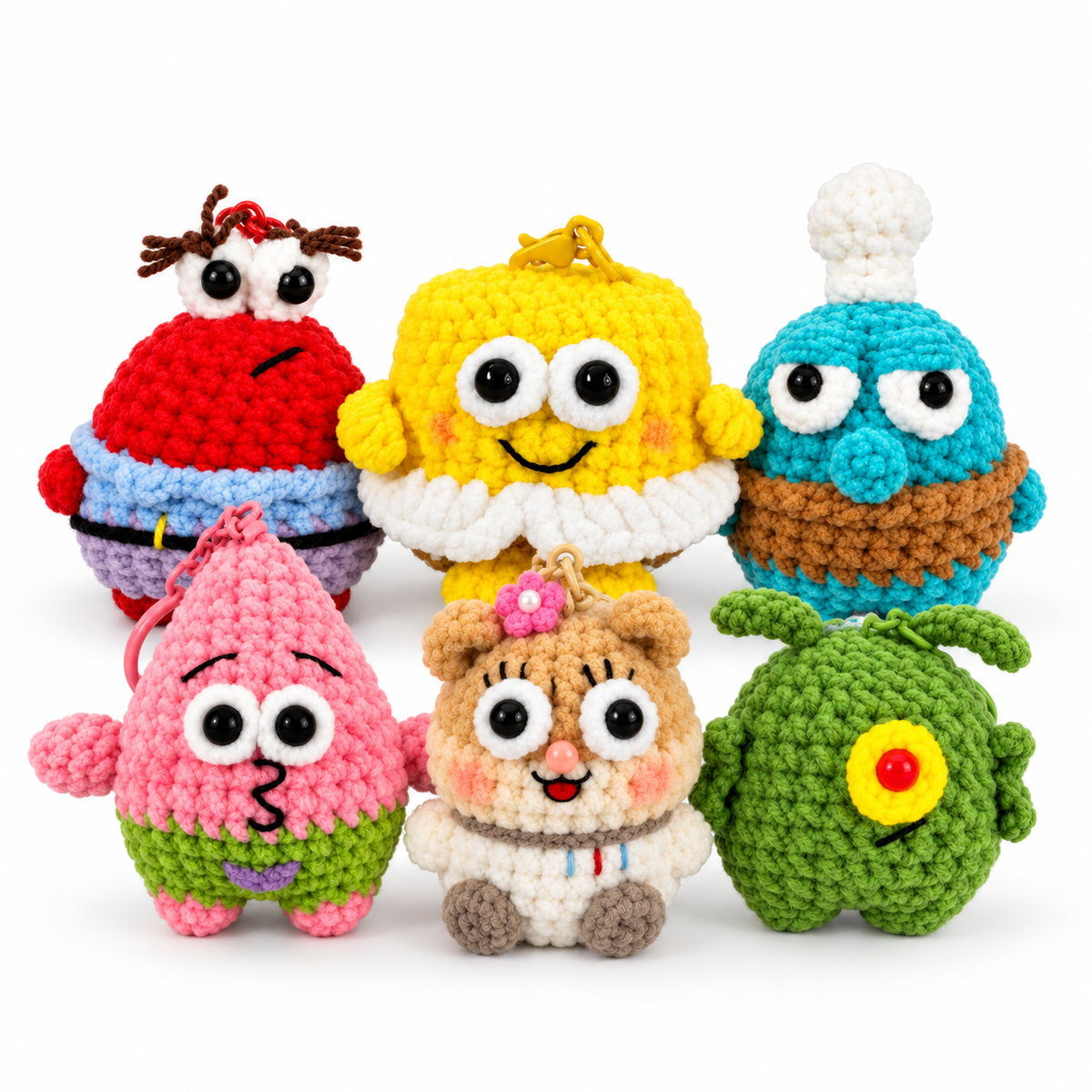 SpongeBob SquarePants Crochet Character Keychains