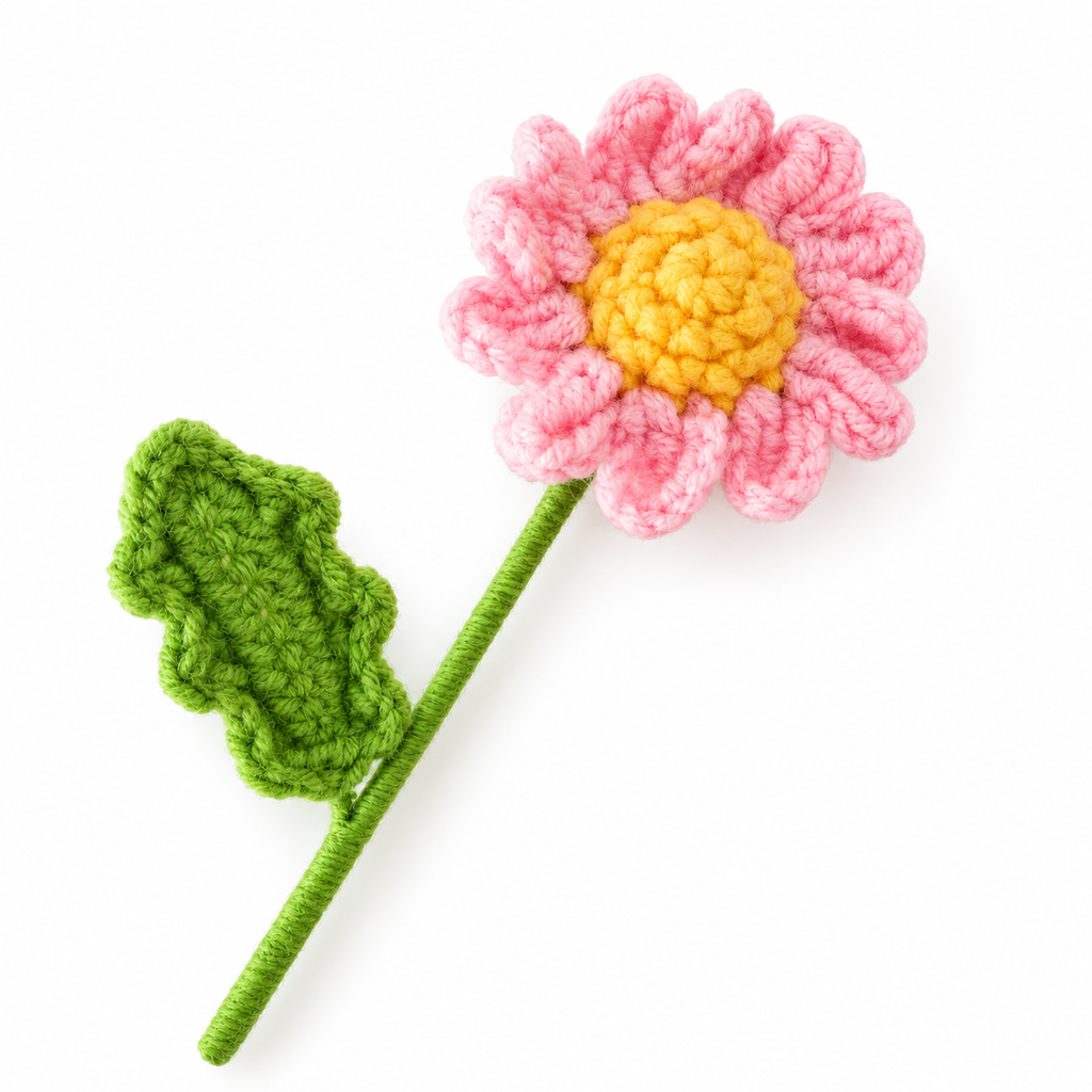 Crochet Daisy Flower Stem CF-018