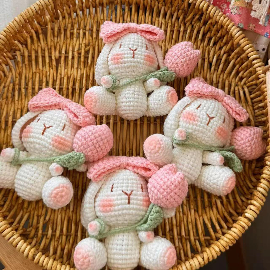 Tulip Bunny Crochet Flower Stem