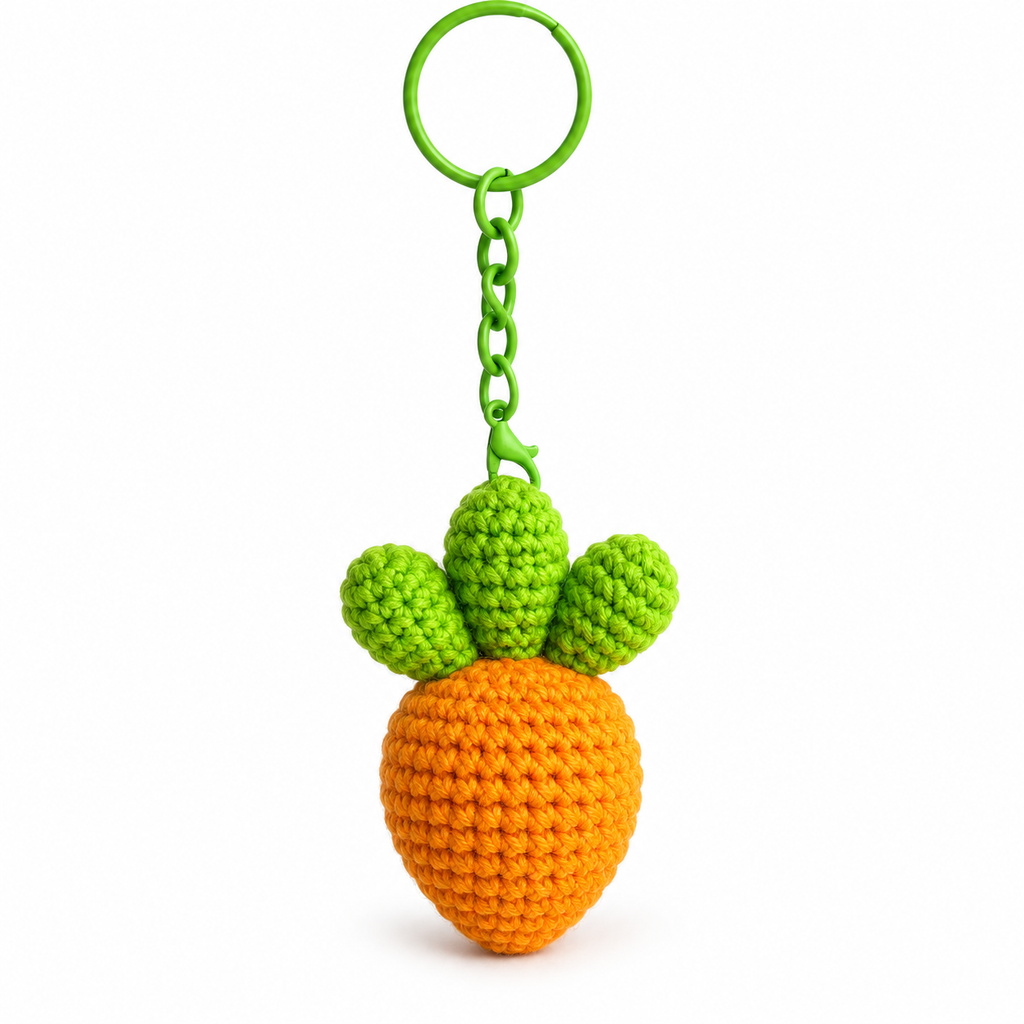 Crochet Chubby Carrot Keychain