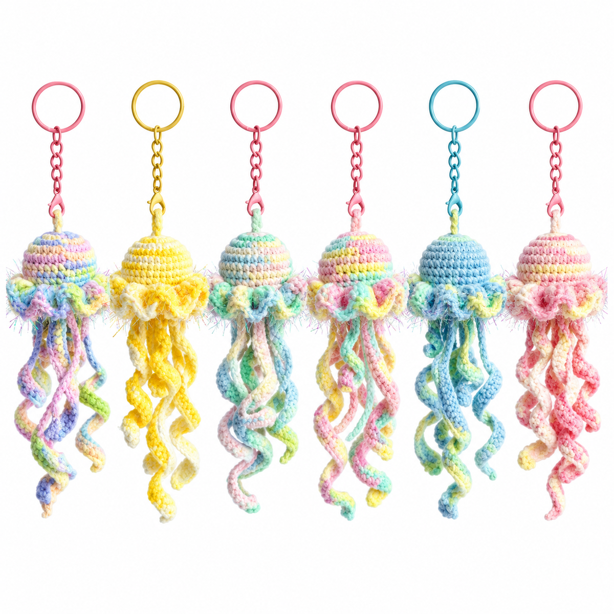 Crochet Dreamy Jellyfish Keychain