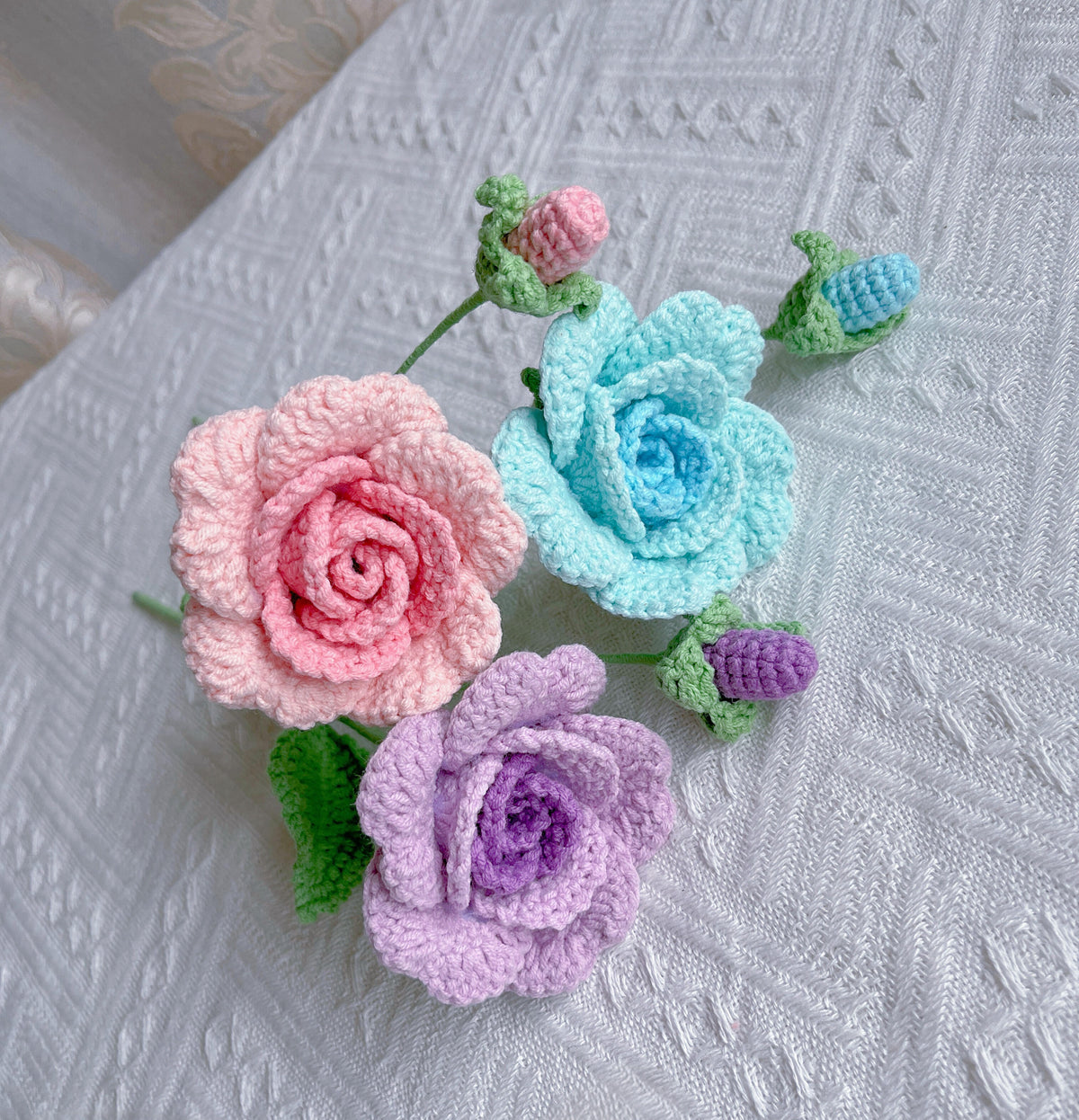 Rosa Crochet Flower Stem CF-008