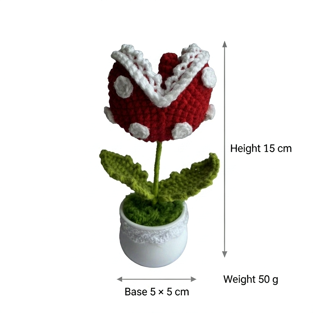 Crochet Spotted Bite Bloom Pot