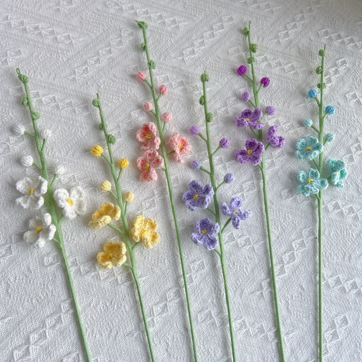 Mini Larkspur Crochet Flower Stem