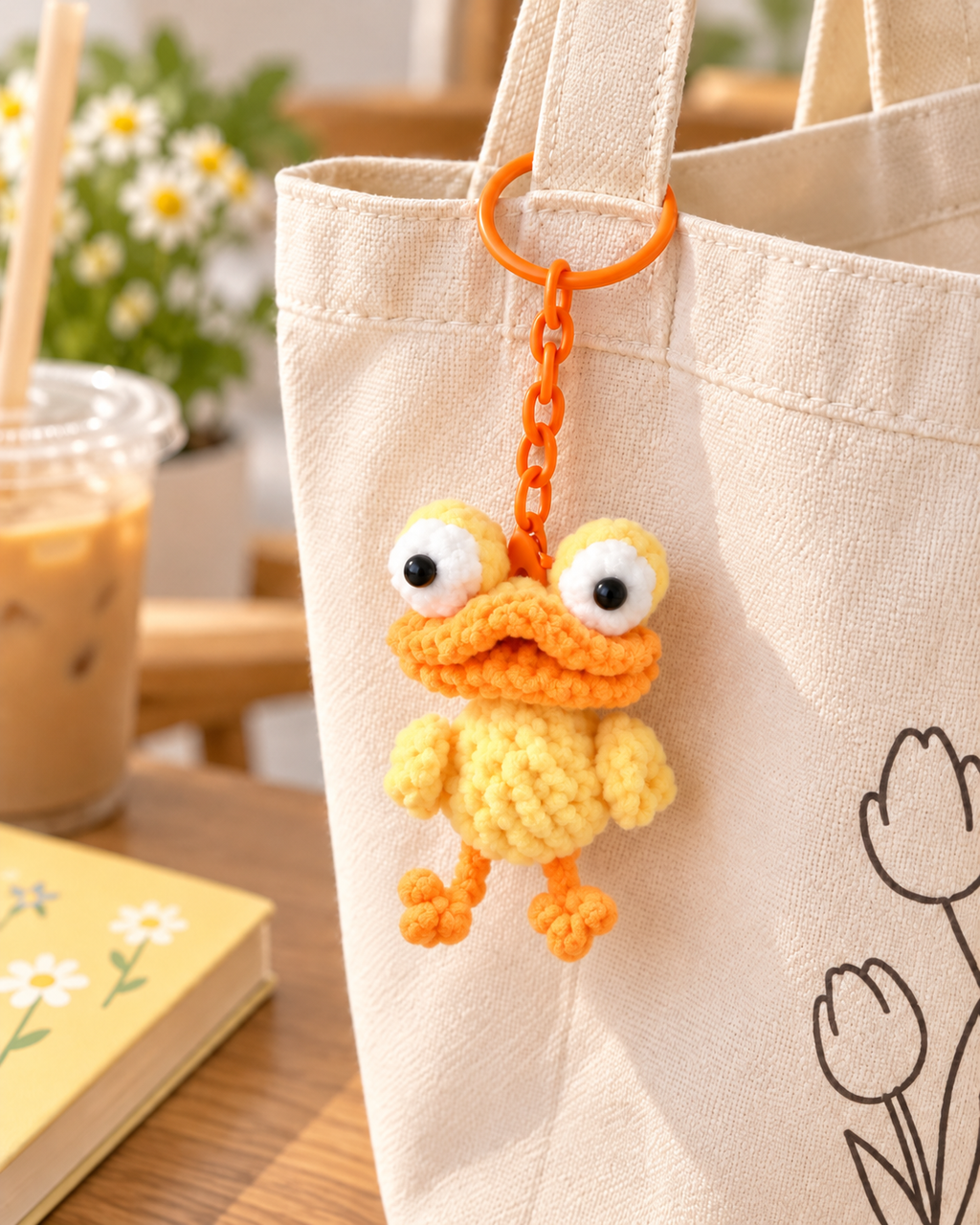 Crochet Goofy Frog Keychain