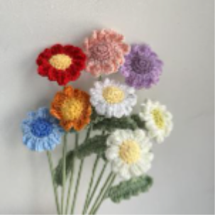 Crochet Daisy Flower Stem CF-018