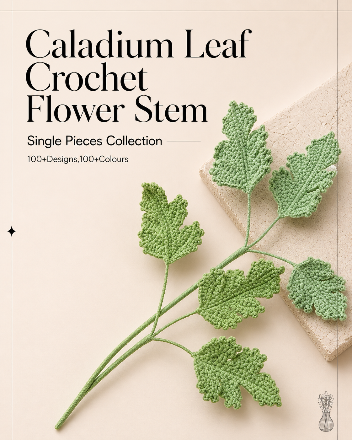 Caladium Leaf Crochet Flower Stem CL-012