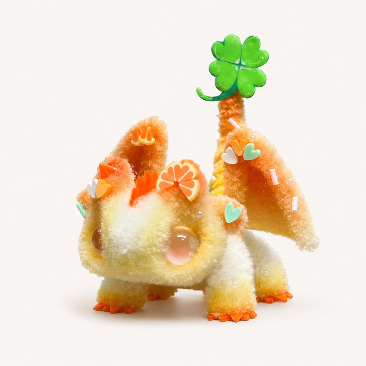 Honey Orange Poseable Mini Pipe Cleaner Dragon Handmade Gift