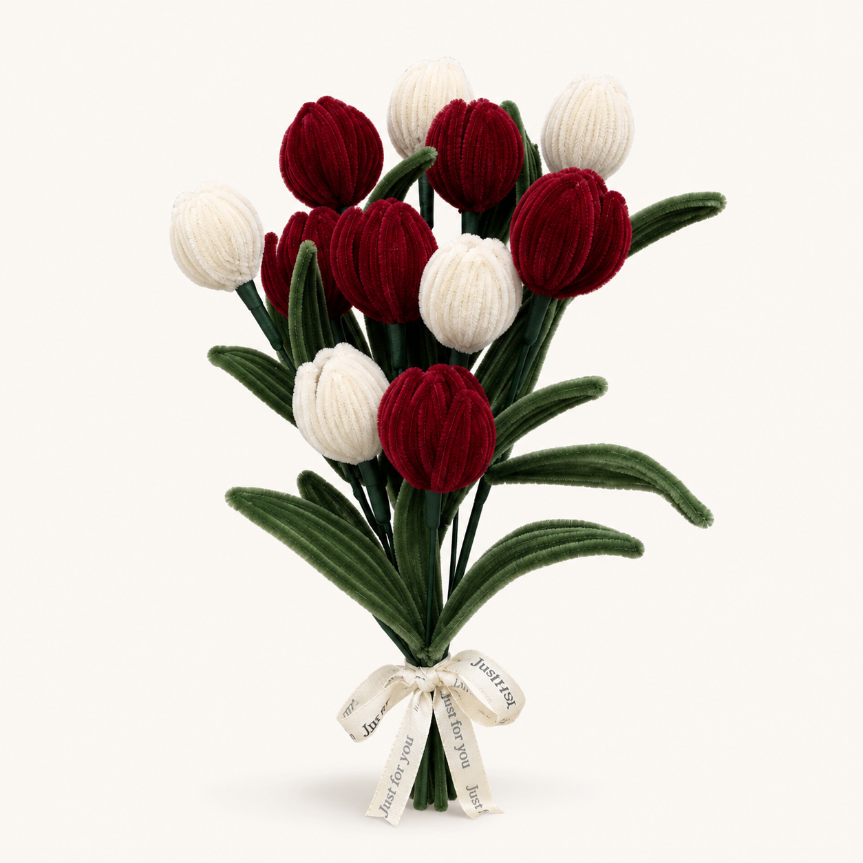 Pipe Cleaners Tulip DIY kit, for 7 handmade flower bouquet, handcrafts chenille stems