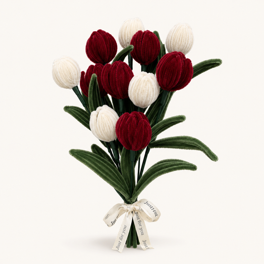 Pipe Cleaners Tulip DIY kit, for 7 handmade flower bouquet, handcrafts chenille stems