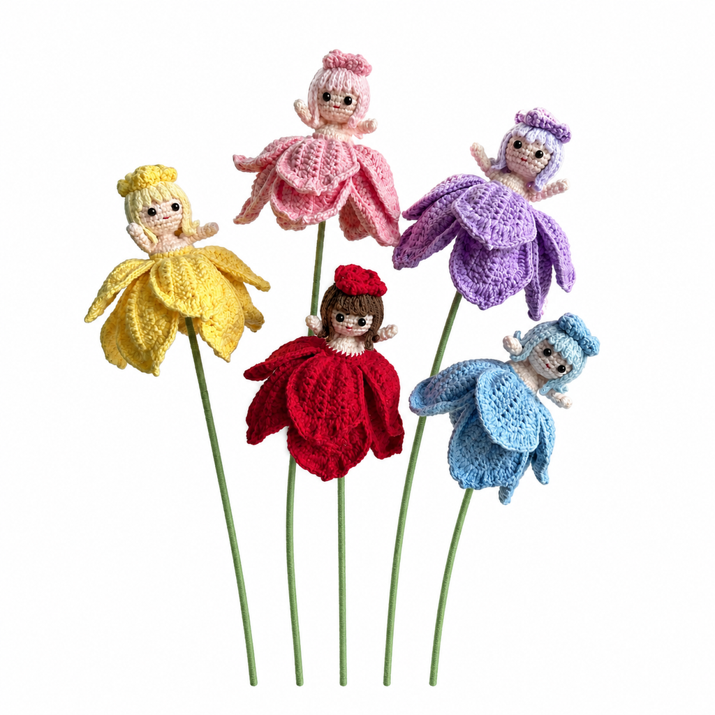 Tulip Fairy Crochet Flower Stem