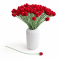 Single Strawberry Crochet Flower Stem