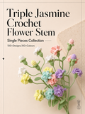 Triple Jasmine Crochet Flower Stem