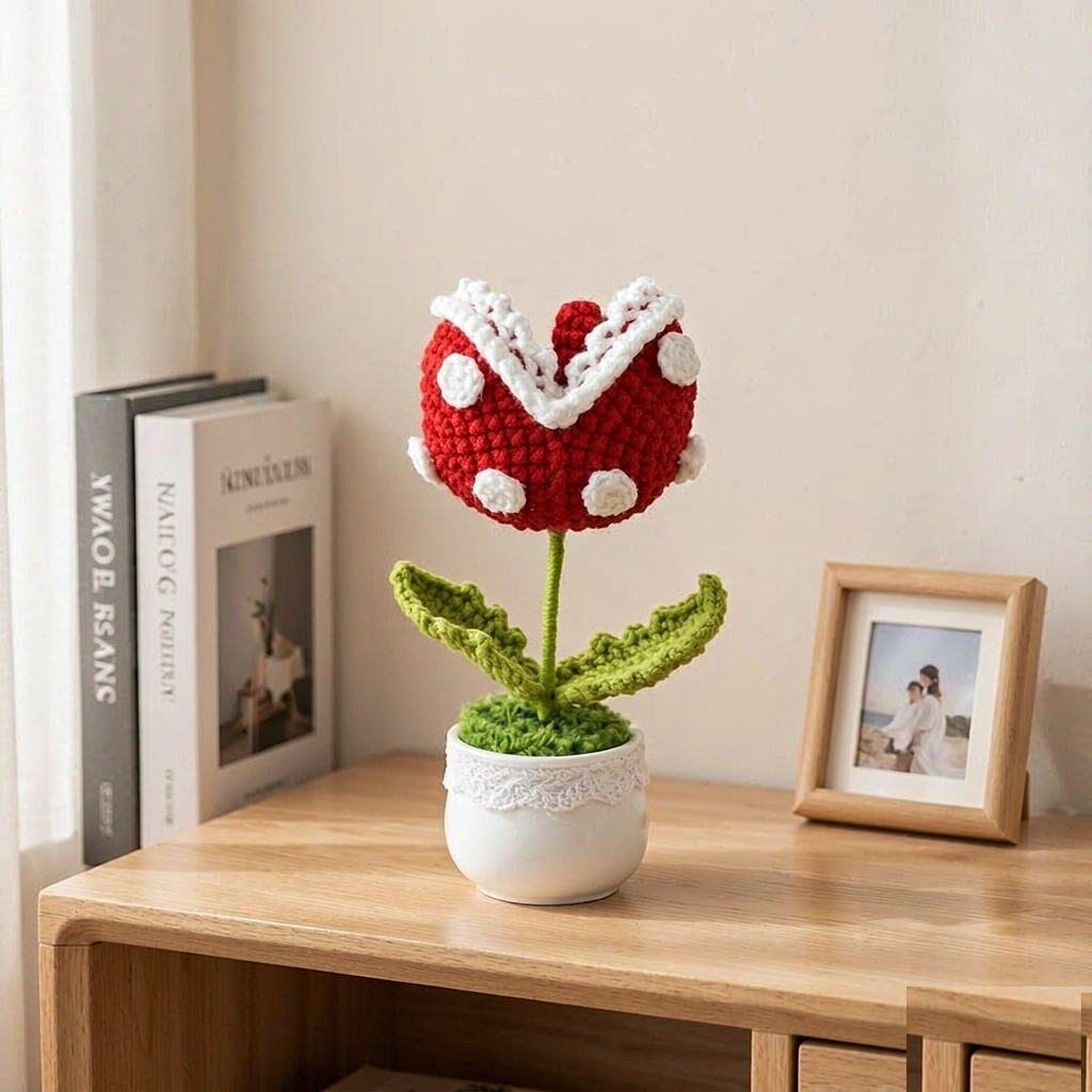 Crochet Spotted Bite Bloom Pot