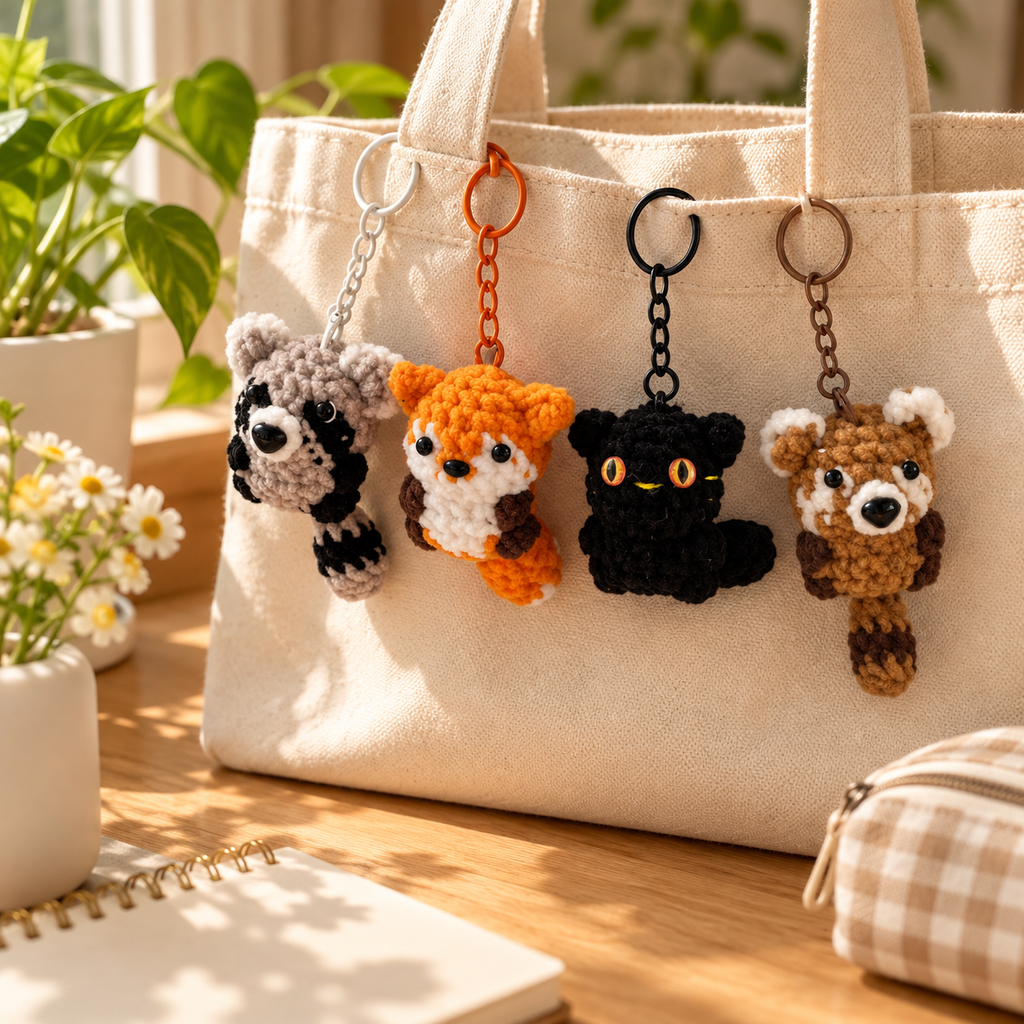 Crochet Cute Animal Keychain