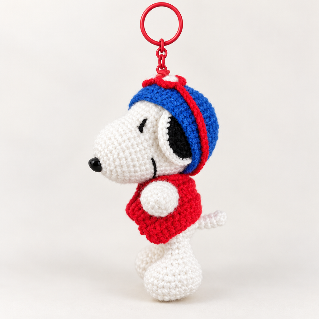 Snoopy Crochet Character Keychain