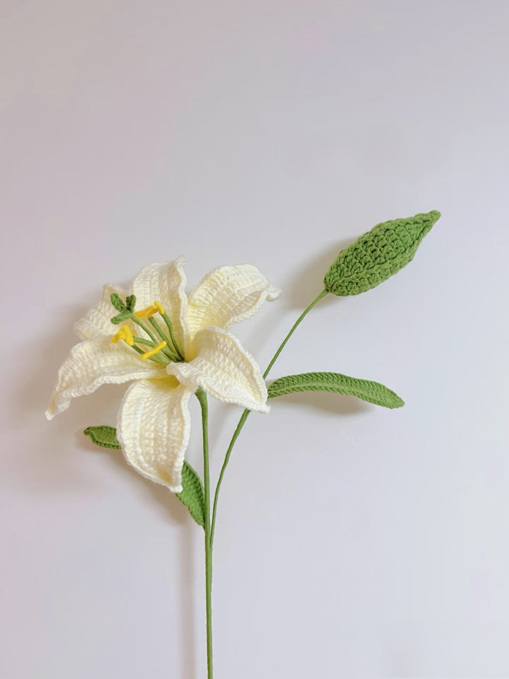 Lily with Bud Crochet Flower Stem CF-014