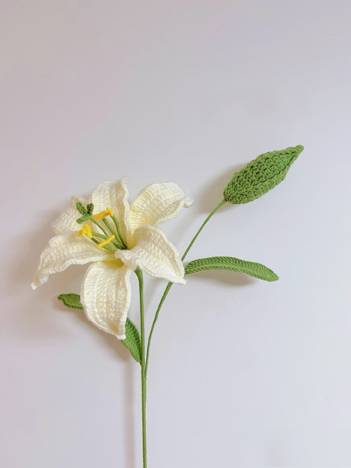 Lily with Bud Crochet Flower Stem CF-014