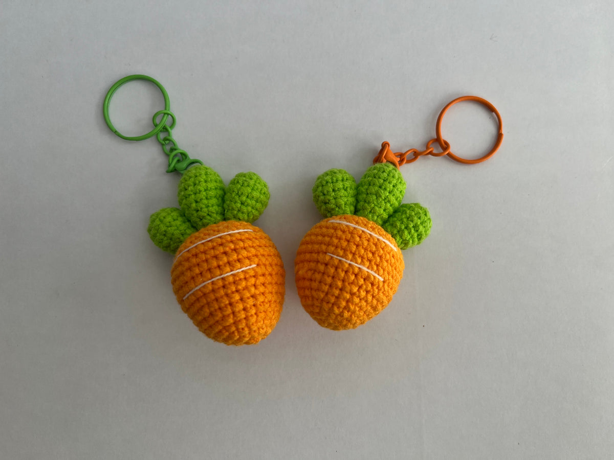 Crochet Chubby Carrot Keychain