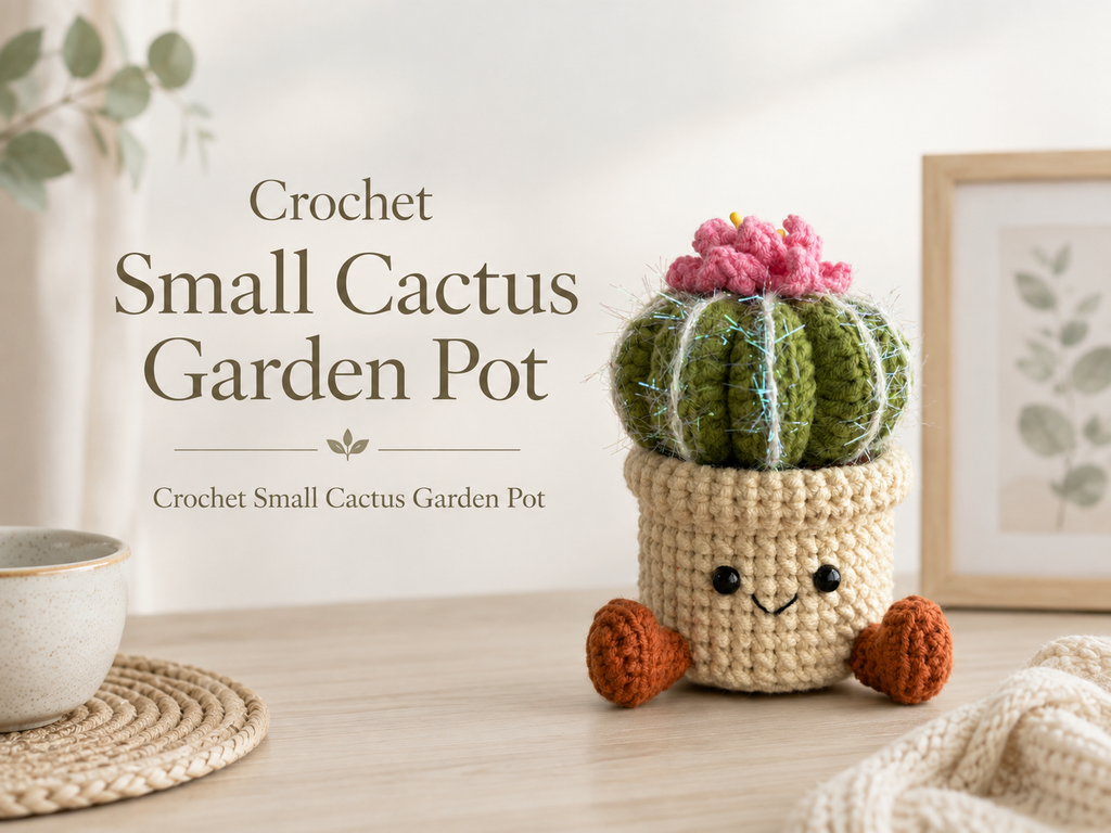 Crochet Cactus Smile Pot