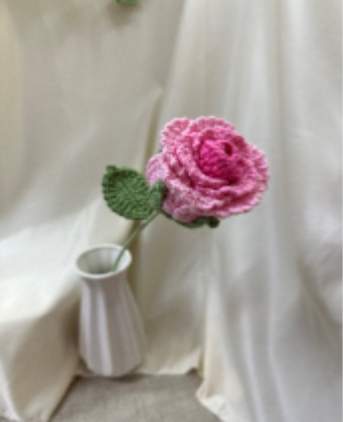 Mandala Rose Crochet Flower Stem CF-007