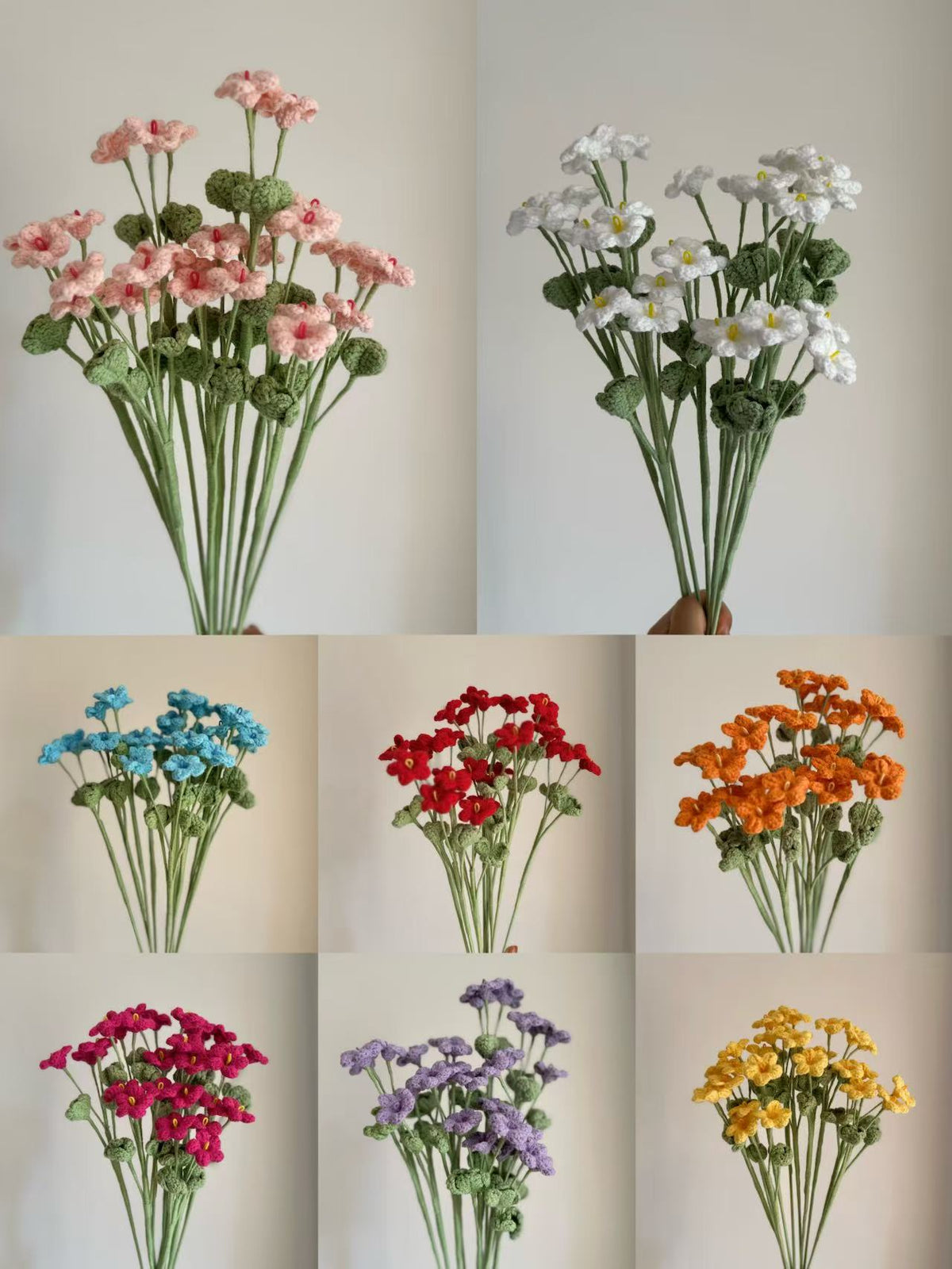 Forget me not Crochet Flower Stem CF-048