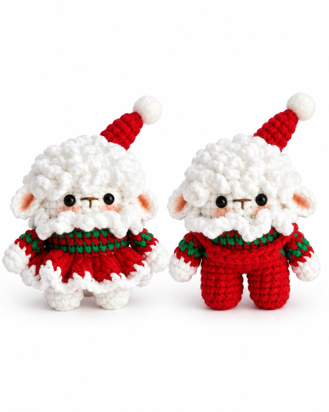 Crochet Christmas Couple Dolls Keychain