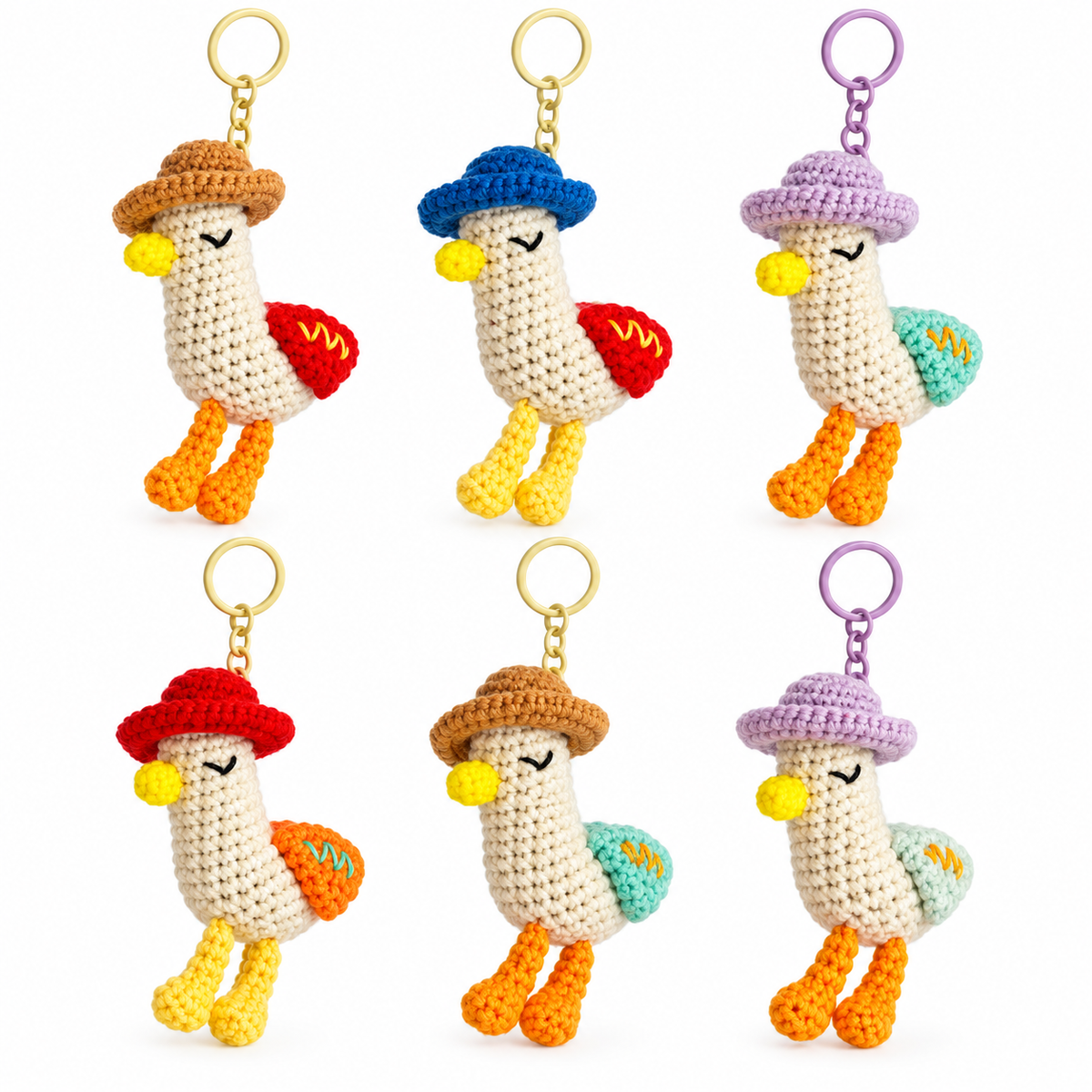 Crochet Spring Stroll Duck Keychain