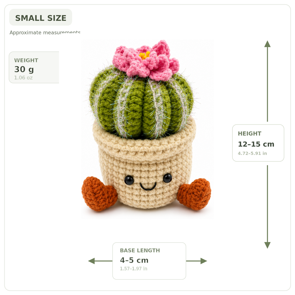 Crochet Cactus Smile Pot