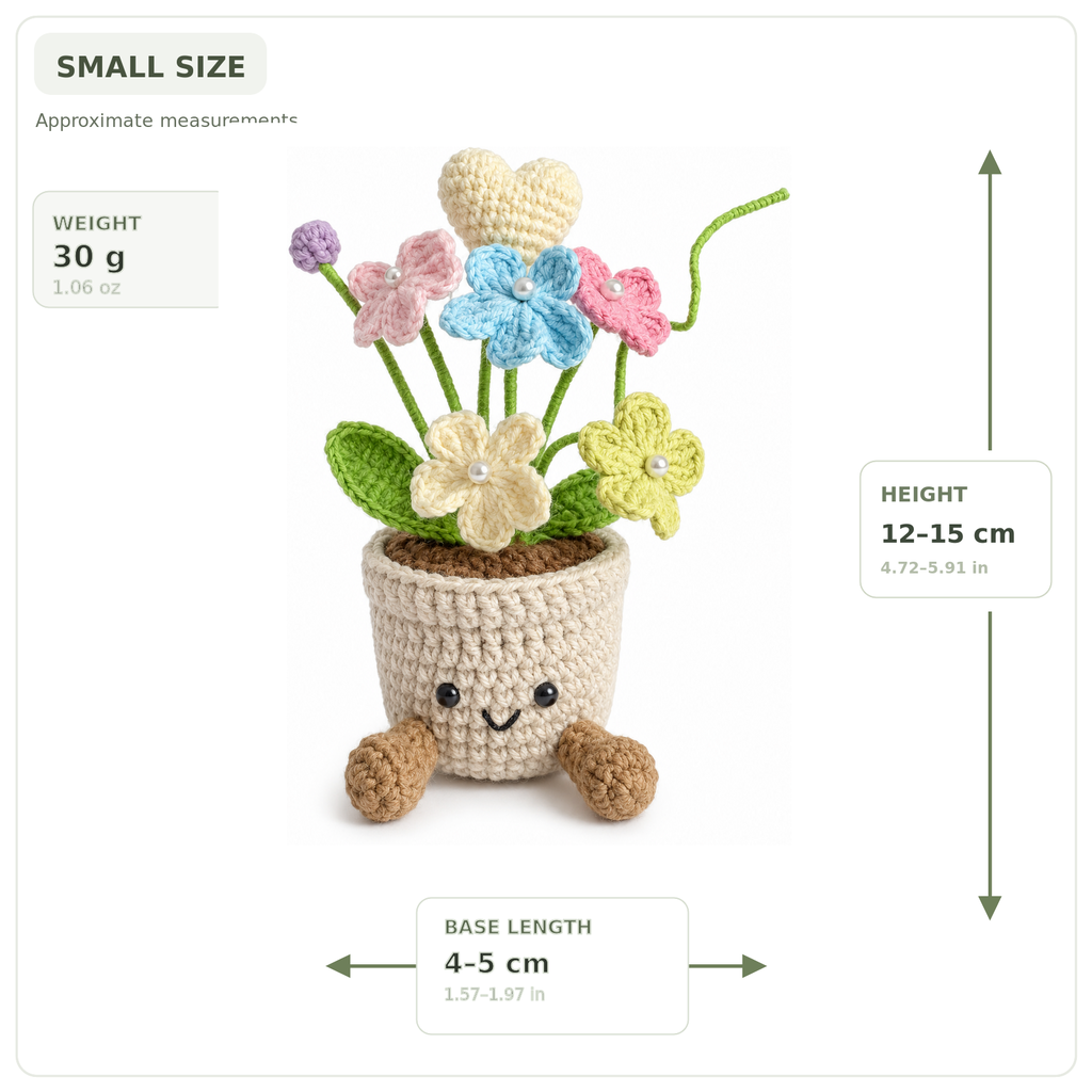 Crochet Forget-Me-Not Smile Pot
