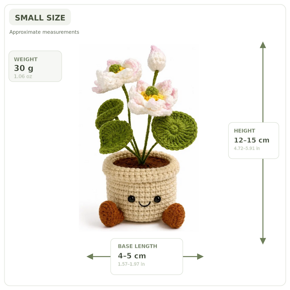 Crochet Lotus Smile Pot