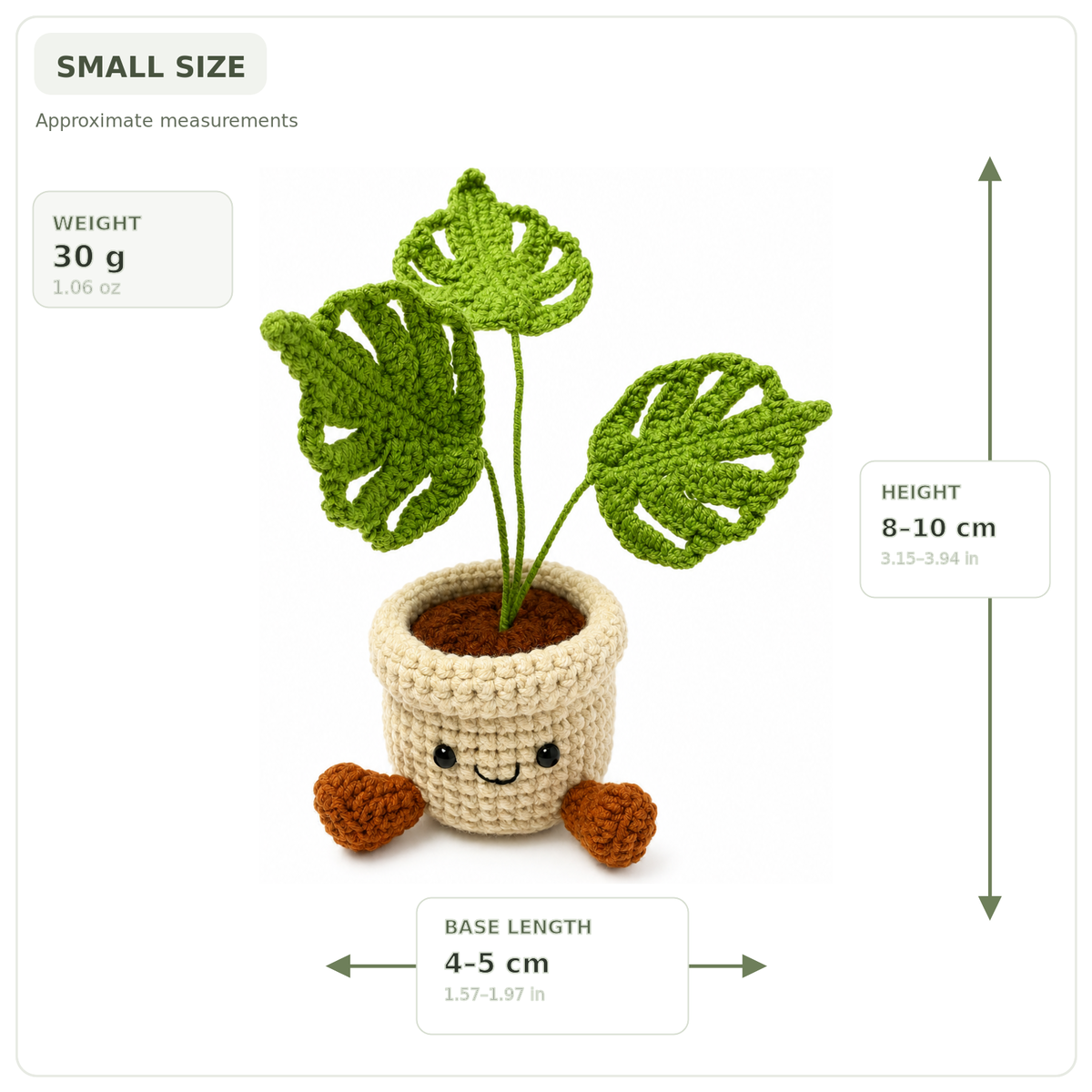 Crochet Monstera Smile Pot