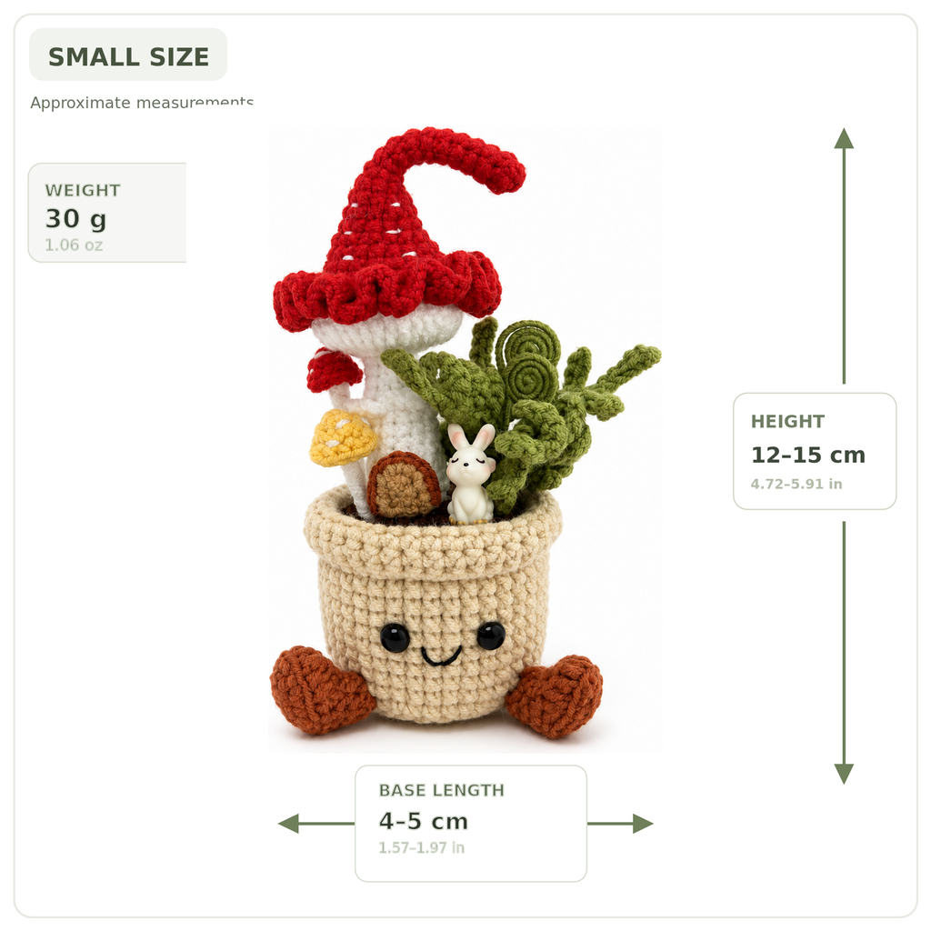 Crochet Mushroom Garden Smile Pot