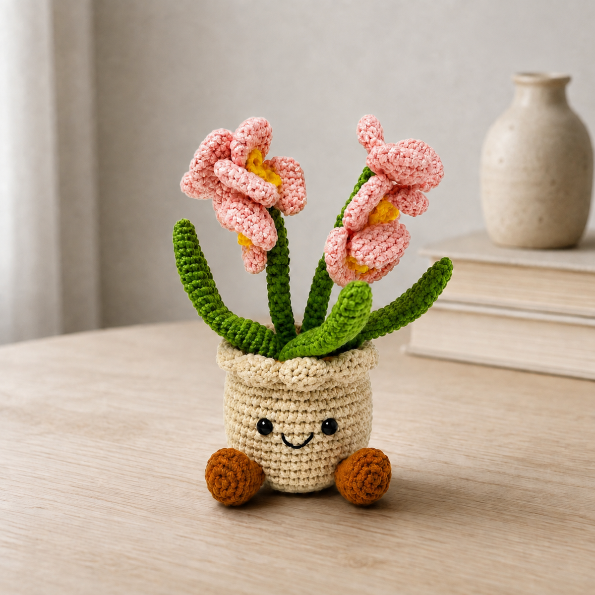 Crochet Orchid Smile Pot