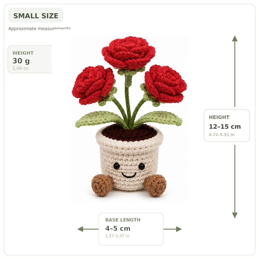 Crochet Rose Smile Pot
