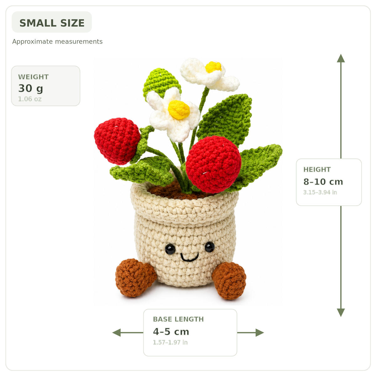 Crochet Strawberry Smile Pot
