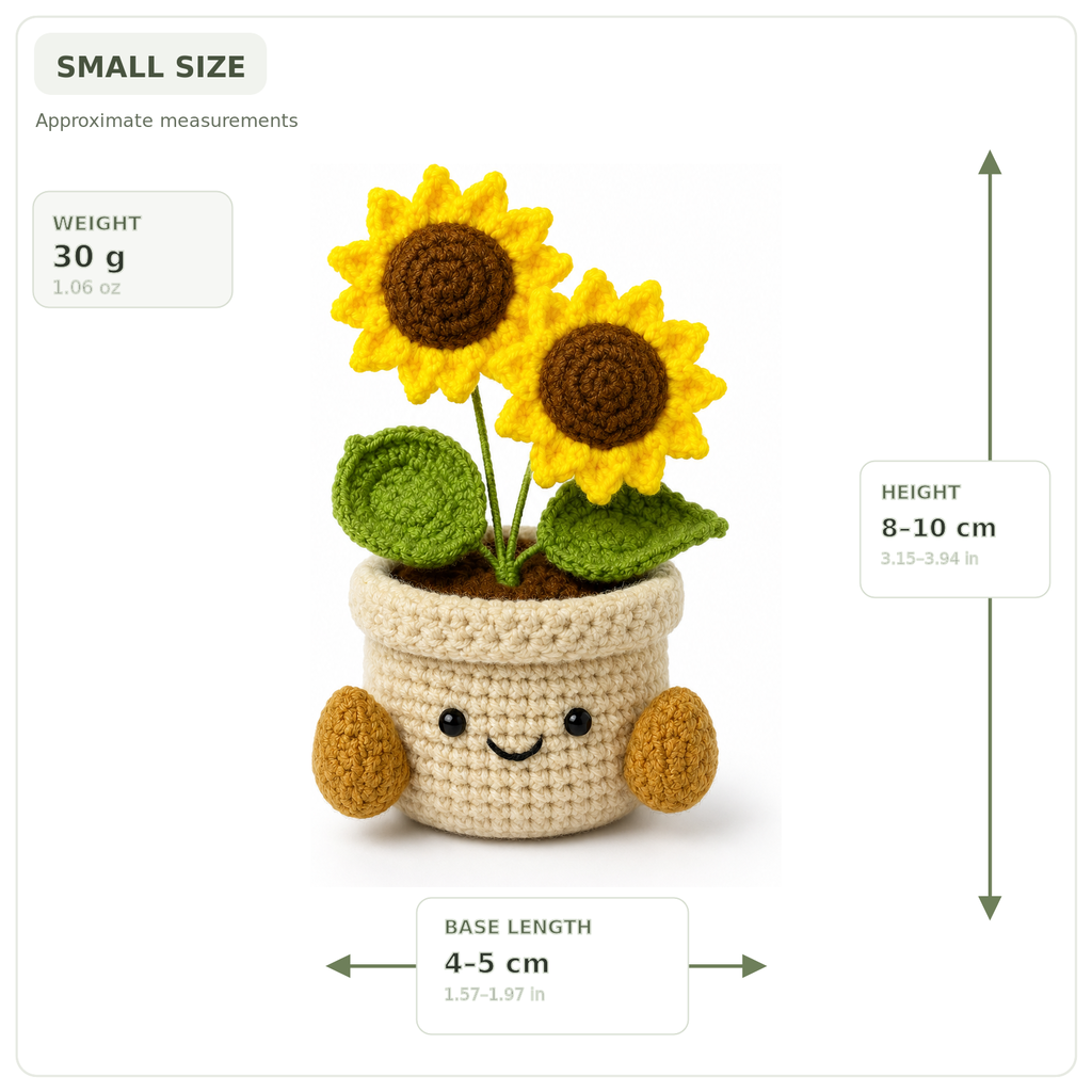 Crochet Sunflower Smile Pot