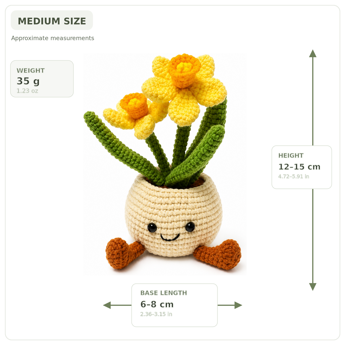 Crochet Daffodil Smile Pot